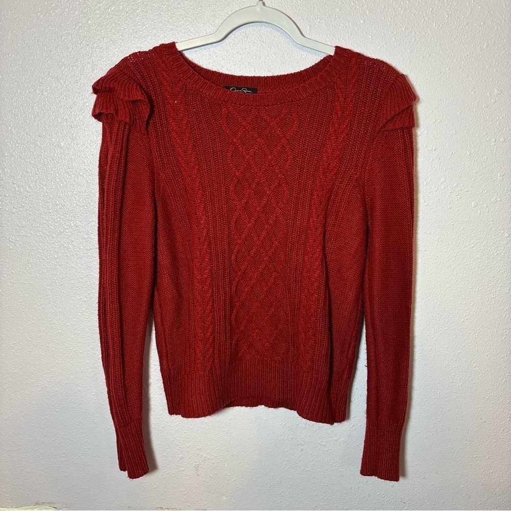 Jessica Simpson Red Cable Knit Sweater